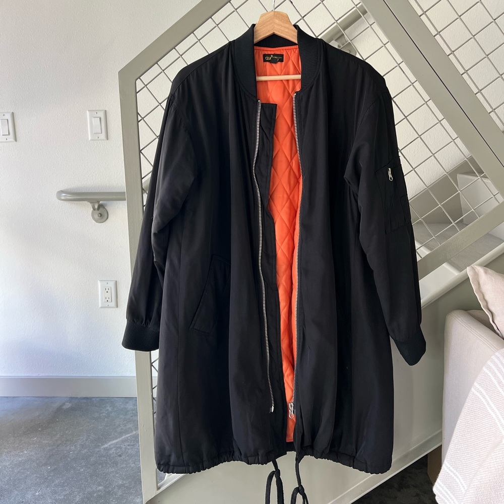 Womens long black coat